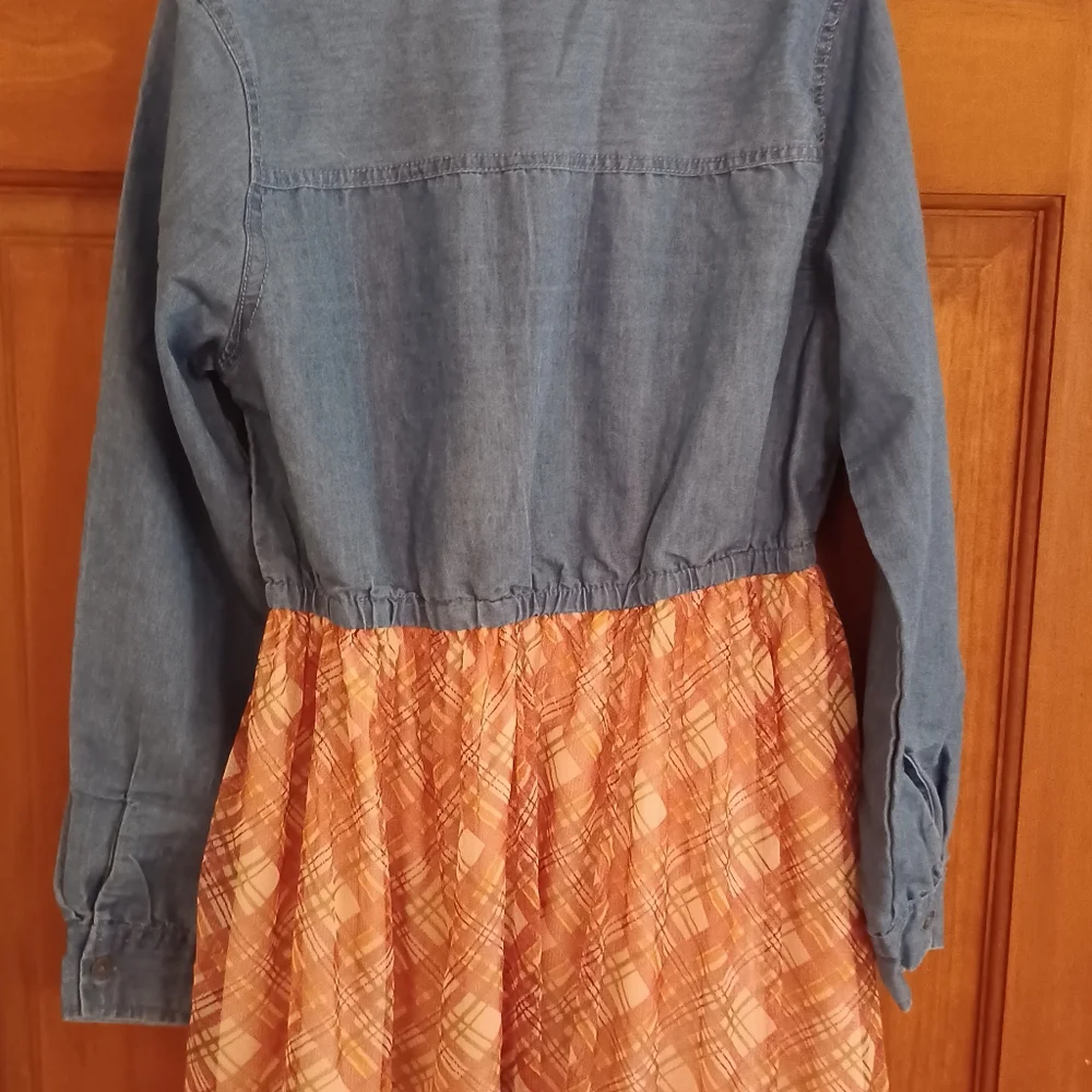 GIRLS DRESS JEAN TOP WITH ATTACHED SKIRT SIZE 14. - Picture 6 of 6